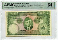 Pakistan 100 Rupees 1957 (ND) PMG 64
P# 18a, N# 225893; # EH135976; UNC