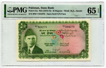 Pakistan 10 Rupees 1972 (ND) PMG 65
P# 21a, N# 211156; # BW I 944276; UNC