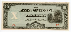 Philippines 10 Pesos 1942 (ND) Japanese Government
P# 108a, N# 205029; # PE; UNC