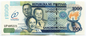 Philippines 1000 Piso 2009 Commemorative
P# 205, N# 238877; # UP485221; 60 years of Central Banking in the Philippines; UNC
