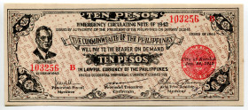 Philippines 10 Pesos 1942
P# S649c, # 103256 B; UNC