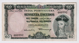Portuguese India 60 Escudos 1959
P# 42, N# 215786; # 460792; VF+
