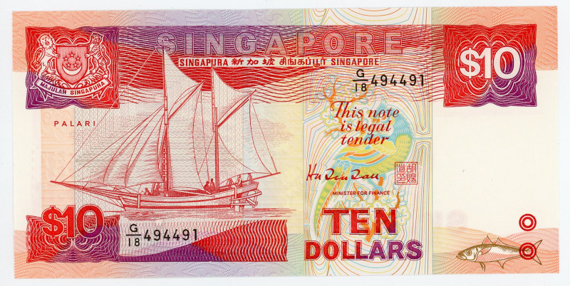 Singapore 10 Dollars 1988 (ND)
P# 20, N# 202922; UNC