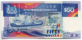 Singapore 50 Dollars 1987 (ND)
P# 22a, N# 217716; # A/52 # 983576; UNC