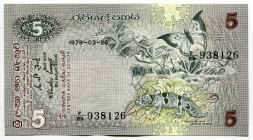Sri Lanka 5 Rupees 1979
P# 84, N# 210424; # F/25 938126; UNC