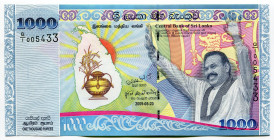 Sri Lanka 1000 Rupees 2009 Commemorative
P# 122a, N# 202540; # Q1-005433; End of the Sri Lankan Civil War; UNC
