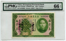 China Kwangtung Provincial Bank 5 Dollars 1931 PMG 66
P# S2422d, N# 216104; # X376286