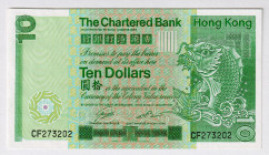 Hong Kong 10 Dollars 1981
P# 77b, N# 207901; # CF273202; UNC