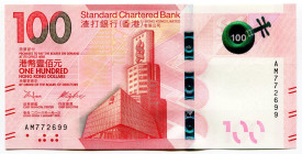 Hong Kong 100 Dollars 2018
P# 304, N# 245563; # AM772699; Standard Chartered Bank; UNC