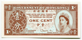Hong Kong 1 Cent 1961 - 1965 (ND)
P# 325, N# 202116; Elizabeth II; UNC