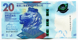 Hong Kong 20 Dollars 2018
P# New, N# 202991; # BU794337; The Hong Kong & Shanghai Banking Corporation; UNC