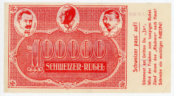 Russia - RSFSR 100000 Swiss Roubles 1921
P# 117r, Advertising note; XF