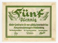 Germany - Third Reich Oranienburg Concentration Camp 5 Pfennig 1933 - 1936 (ND) Lagergeld
Oranienburg was a former lumberyard near Berlin. It was the...