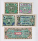 Germany - Third Reich 0.5 - 1 - 5 - 10 - 20 Mark 1944 Allied Occupation
P# 191-195, VF-UNC