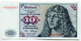 Germany - FRG 10 Deutsche Mark 1980
P# 31c, N# 204797; # CN5233006L; XF