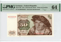 Germany - FRG 50 Deutcshe Mark 1977 PMG 64
P# 33b, N# 203583; # KG0092833K; UNC