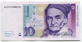 Germany - FRG 10 Deutsche Mark 1991
P# 38b, N# 203955; # AZ3145880Z0; AUNC