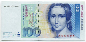 Germany - FRG 100 Deutsche Mark 1989
P# 41a, N# 206567; # AN3722038Y9; UNC
