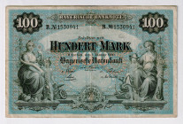 Germany - Empire Bayern 100 Mark 1900
P# S922, # B1530941; VF