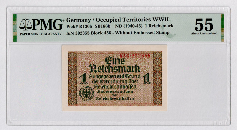 Germany - Third Reich 1 Reichsmark 1940 - 1945 (ND) PMG 55
P# R136b, N# 207449;...
