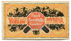 Germany - Weimar Republic Westphalia, Bielefeld 1 Billion Mark 1922
Perforation "PRUST"; XF-