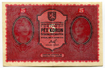 Czechoslovakia 5 Korun 1919
P# 7a, N# 207933; # No; XF-XF+; Crispy
