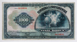Czechoslovakia 1000 Korun 1932 Specimen
P# 13s, N# 268615; # 0610634; F-VF