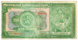 Czechoslovakia 100 Korun 1920
P# 17, N# 227069; # X 339443; F