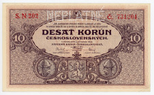 Czechoslovakia 10 Korun 1927 Specimen
P# 20s, N# 203247; Neplatne; UNC-