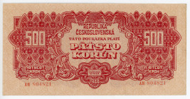 Czechoslovakia 500 Korun 1944
P# 49a, N# 277698; # AH 804821; UNC