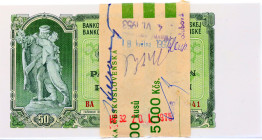 Czechoslovakia Original Bundle With 100 Banknotes 50 Korun 1953 Consecutive Numbers
P# 85b, N# 208514; Bundle With Original Bank Tape; With Consecuti...