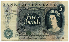 Great Britain 5 Pounds 1963
P# 375, N# 203304; # L42 777129; XF-