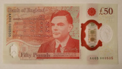 Great Britain 50 Pounds 2020 - 2021 Serie AA
N# 281993, # AA 65 000505; "Alan Turing"; Polymer; UNC