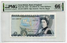 Great Britain 5 Pounds 1980 - 1987 (ND) PMG 66
P# 378c, N# 202802; # JU71 429775