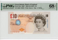 Great Britain 10 Pounds 2000 (2004) (ND) PMG 68
P# 389c, N# 202179; # JK06 185884; Elizabeth II, Bank of England