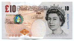 Great Britain 10 Pounds 2004 - 2011 (ND) Fancy Number
P#389c, N# 202179; # KA12 724777; Elizabeth II; AUNC