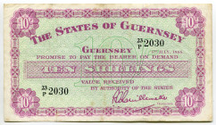 Guernsey 10 Shillings 1966
P# 42q, N# 211002; # 23/P 2030; VF