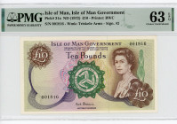 Isle of Man 10 Pounds 1972 (ND) PMG 63
P# 31a, N# 229105; # 001816; Elizabeth II