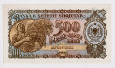Albania 500 Leke 1957
P# 31, N# 222386; # PH 121779; UNC