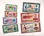 Albania Full Set of Specimens 1976
P# 40s - 46s, 1 - 3 - 5 - 10 - 25 - 50 - 100 Leke; UNC