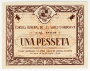 Andorra 1 Pesseta 1936
P# 2, N# 225317; #13082; AUNC