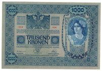 Austria 1000 Kronen 1902
P# 8a, N# 216628; # 1286 56175; Grey-green underprint; AUNC