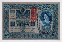 Austria 1000 Kronen 1902 (1919) (ND)
P# 59a, N# 206950; # 10517; UNC