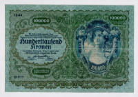 Austria 100000 Kronen 1922
P# 81, N# 244673; # 31811; VF