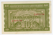 Austria 10 Schilling 1944 Allied Military Authority
P# 106, N# 218055; UNC