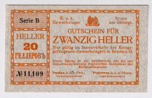 Austria - Hungary 20 Heller 1916 (ND) POW Lager Notes
P# NL, # 11109; UNC