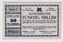 Austria - Hungary 50 Heller 1916 (ND) POW Lager Notes
P# NL, # 09223; UNC