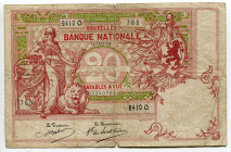 Belgium 20 Francs 1914
P# 67, N# 201650; # 2410Q 765; F