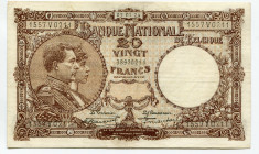 Belgium 20 Francs 1924
P# 94, N# 201746; # 1557V0211; VF+
