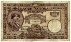 Belgium 100 Francs 1926
P# 95, N# 210373; # 2007.O.858 50163858; VG